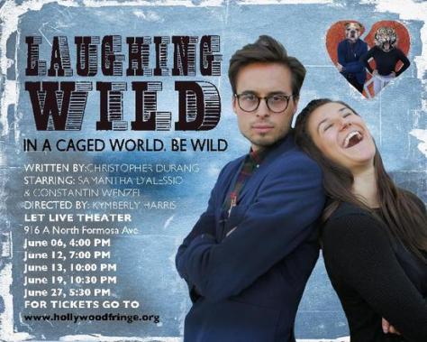 Constantin Wenzel (left) and Samantha D'Alessio (right) on the flyer for "Laughing Wild"