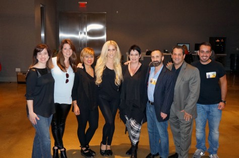 (Pictured from left to right at MILK Studios : Sebastien Professional Prestige Brand Manager Becky Godlove (Sebastian/Wella/Nioxin Brands), Sebastian Professional Brand Manager Bailey Dyer, Education Director for Sebastian Professional Christina McCarver, singer-songwriter Kesha, P&G Salon Professional Education Director Carole Protat, Nuell Entertainment VP Global Partnerships Fred Sherman, Nuell Entertainment President Gary Nuell, Sylvio Fagundes.
