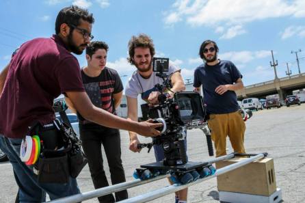 AKIRAH, 2015. Dhruv Lapsia (1stAC), Derrick Cruz (director), me and Andrés Hernandez (gaffer)